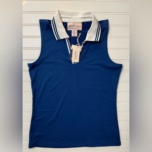 Tommy Bahama Women's Sleeveless Golf Tennis Polo Shirt Blue Small NEW 1052